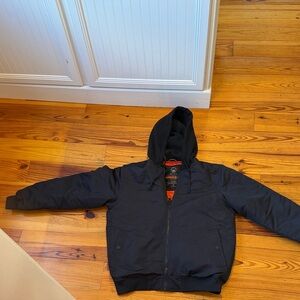 Hawke & Co Dark Hooded Bomber Jacket